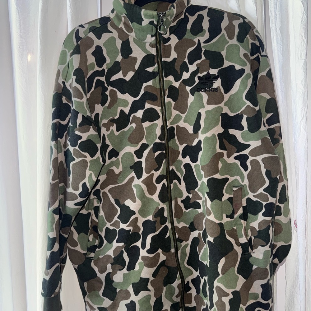 Adidas Green and Brown Camouflage Jacket